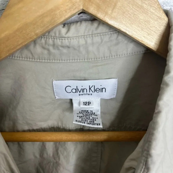 Calvin Klein khaki dress short  sleeve size 12 petite - Picture 5 of 8